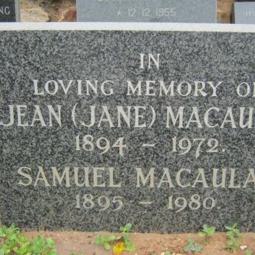 MACAULAY Samuel 1895-1980 &amp; Jean 1894-1972