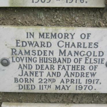MANGOLD Edward Charles Ramsden 1917-1970