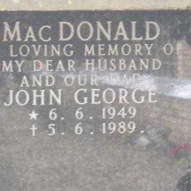MacDONALD John George 1949-1989