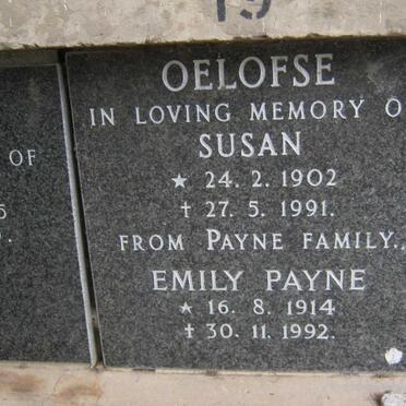 OELOFSE Susan 1902-1991 :: PAYNE Emily 1914-1992