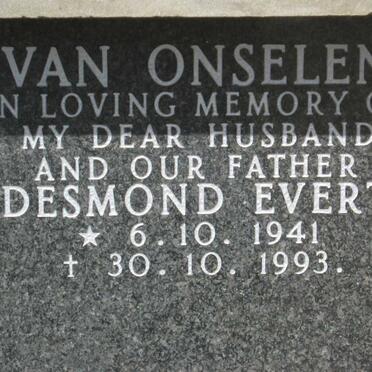 ONSELEN Desmond Evert, van 1941-1993