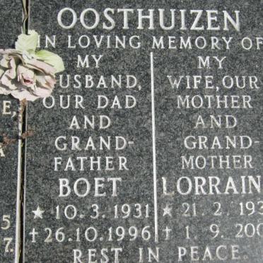 OOSTHUIZEN Boet 1931-1996 &amp; Lorraine 1933-2008
