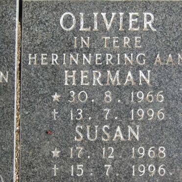 OLIVIER Herman 1966-1996 &amp; Susan 1968-1996
