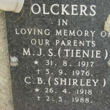 OLCKERS M.J.S. 1917-1976 &amp; C.B. 1918-1988