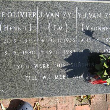 OLIVIER H.F. 1930-1980 :: VAN ZYL H. 1936-1989 :: VAN ZYL Y.J. 1936-1999