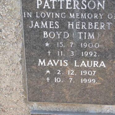 PATTERSON James Herbert Boyd 1900-1992 &amp; Mavis Laura 1907-1999