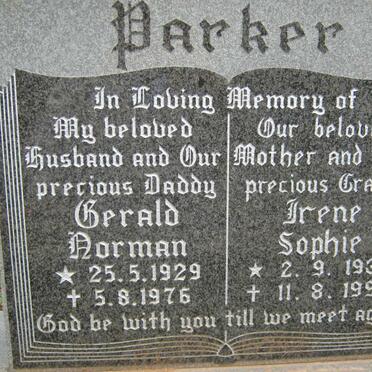 PARKER Gerald Norman 1929-1976 &amp; Irene Sophie 1930-1998