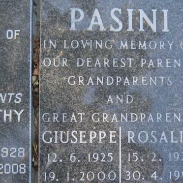 PASINI Guiseppe 1925-2000 &amp; Rosalia 1929-1995
