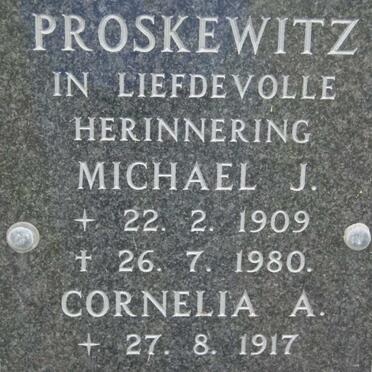 PROSKEWITZ Michael J. 1909-1980 &amp; Cornelia A. 1917-