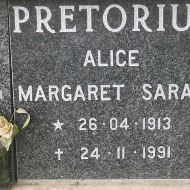 PRETORIUS Alice Margaret Sarah 1913-1991
