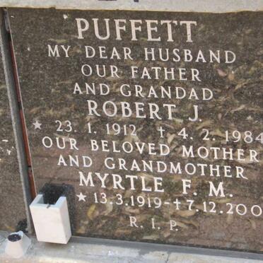 PUFFETT Robert J. 1912-1984 &amp; Myrtle F.M. 1919-2005