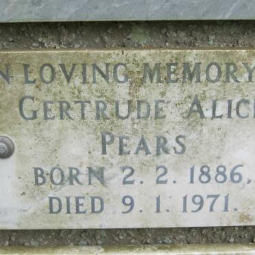 PEARS Gertrude Alice 1886-1971