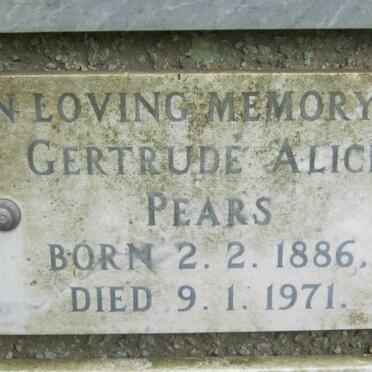 PEARS Gertrude Alice 1886-1971