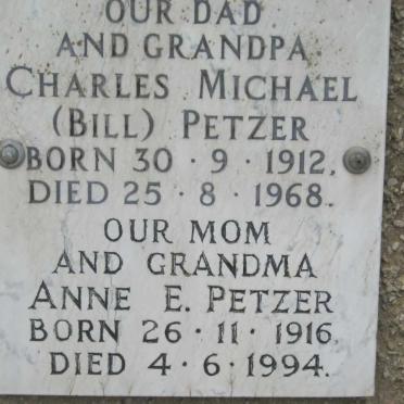 PETZER Charles Michael 1912-1968 &amp; Anne E. 1916-1994