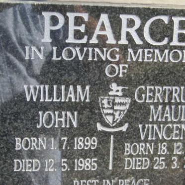 PEARCE William John 1899-1985 &amp; Gertrude Maud VINCENT 1906-2006