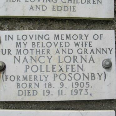 POLLEXFEN Nancy Lorna formerly POSONBY 1905-1973