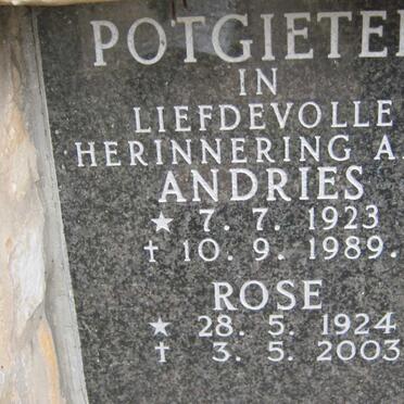 POTGIETER Andries 1923-1989 &amp; Rose 1924-2003
