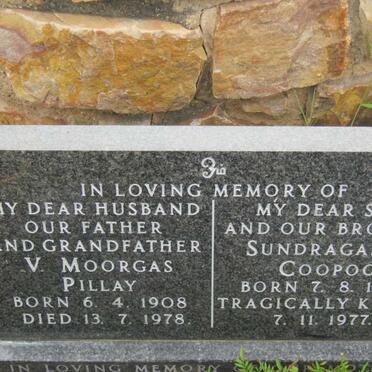 PILLAY V. Moorgas 1908-1978 :: COOPOO Sundragasen  1955-1977