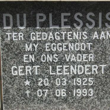 PLESSIS Gert Leendert, du 1925-1993