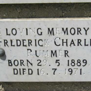 RUMMER Frederick Charles 1889-1971