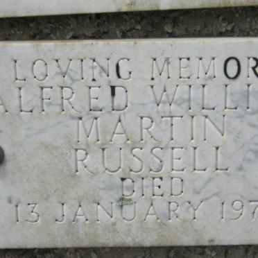 RUSSELL Alfred William Martin -1972
