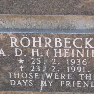 ROHRBECK A.D.H.  1936-1991