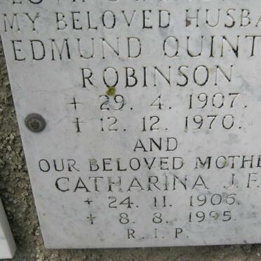 ROBINSON Edmund Quintus 1907-1970 &amp; Catharina J.F. 1905-1995