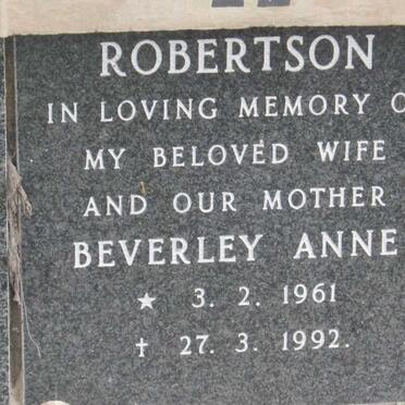 ROBERTSON Beverley Anne 1961-1992