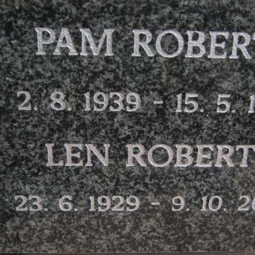 ROBERTS Len 1929-2009 &amp; Pam 1939-1989