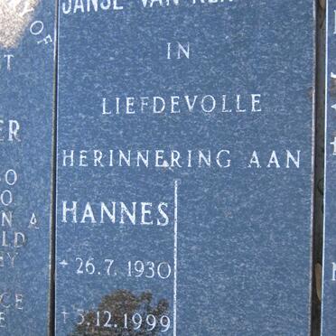 RENSBURG Hannes, Janse van 1930-1999