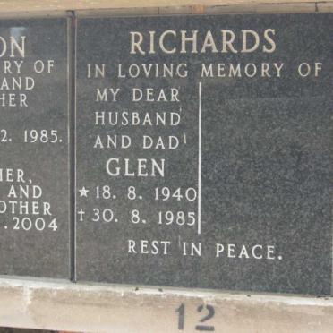 RICHARDS Glen 1940-1985