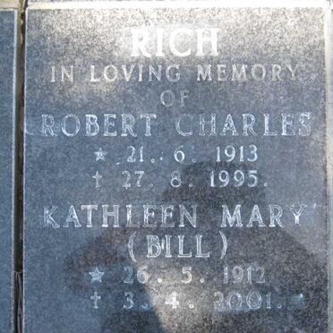 RICH Robert Charles 1913-1995 &amp; Kathleen Mary 1912-2001