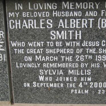 SMITH Charles Albert -1991 &amp; Sylvis Millis -2000