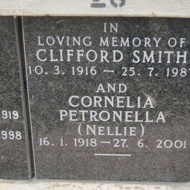 SMITH Clifford 1916-1987 &amp; Cornelia Petronella 1918-2001