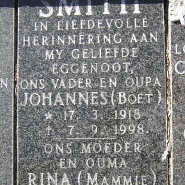 SMITH Johannes 1918-1998 &amp; Rina 1919-1999