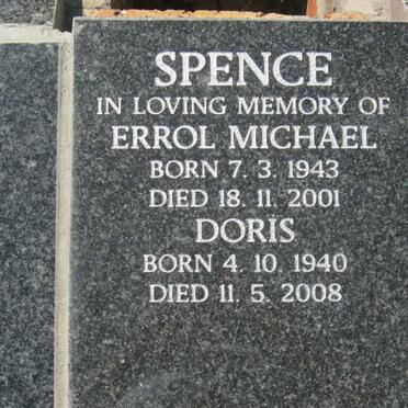 SPENCE Errol Michael 1943-2001 &amp; Doris 1940-2008