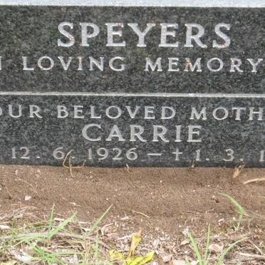 SPEYERS Carrie 1926-1991