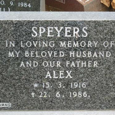 SPEYERS Alex 1916-1986