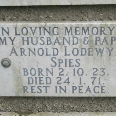 SPIES Arnold Lodewyk 1923-1971