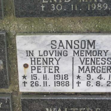 SANSOM Henry Peter 1918-1988 &amp; Venessa Margery 1922-2003