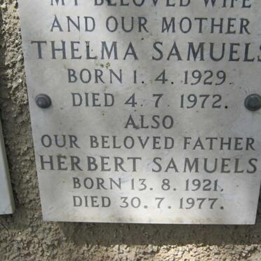 SAMUELS Hebert 1921-1977 &amp; Thelma 1929-1972