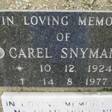 SNYMAN Carel 1924-1977