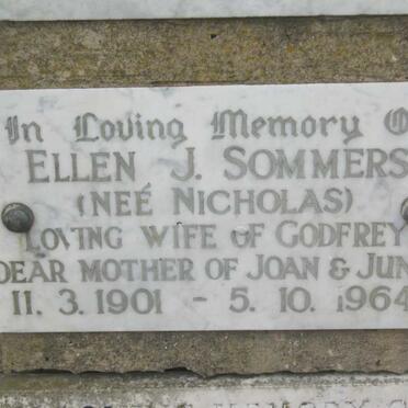 SOMMERS Ellen J. nee NICHOLAS 1901-1964