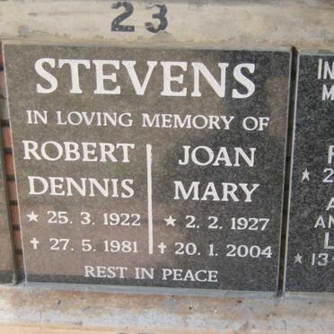 STEVENS Robert Dennis 1922-1981 &amp; Joan Mary 1927-2004 