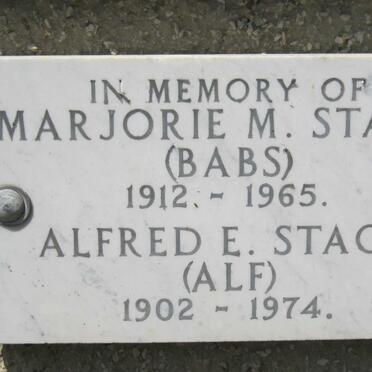 STACY Alfred E. 1902-1974 &amp; Majorie M. 1912-1965