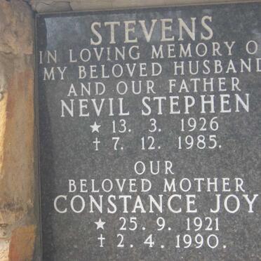 STEVENS Nevil Stephen 1926-1985 &amp; Constance Joy 1921-1990