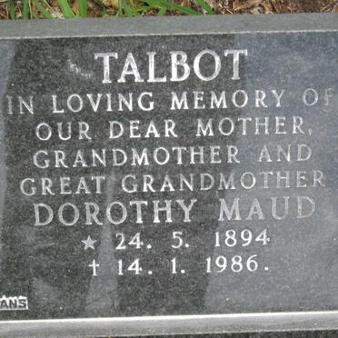 TALBOT Dorothy Maud 1894-1986