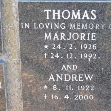 THOMAS Andrew 1922-2000 &amp; Marjorie 1926-1992
