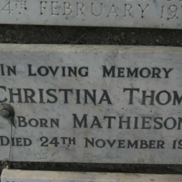 THOMAS Christina nee MATHIESON -1962