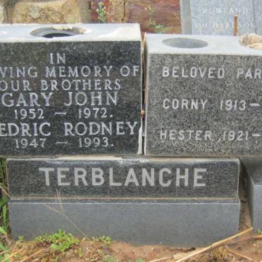 TERBLANCHE Gary John 1952-1972 :: TERBLANCHE Cedric Rodney 1947-1993 :: TERBLANCHE Corny 1913-1979 &amp; Hester 1921-1981